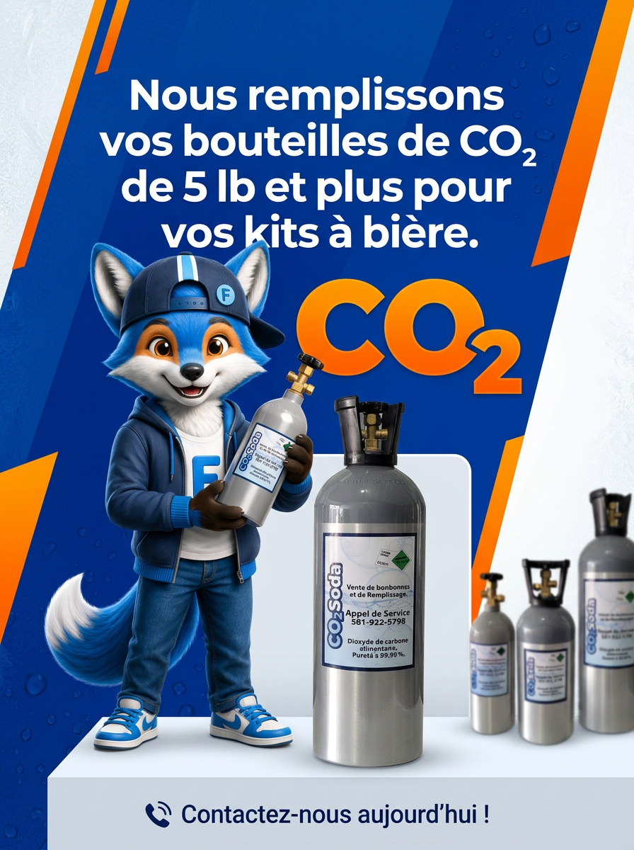Remplissage de bouteilles de CO₂ pour vos kits à bière